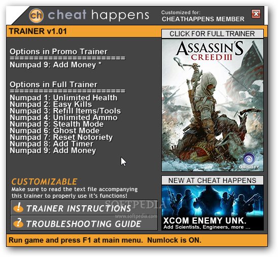 assassin creed 3 trainer all version