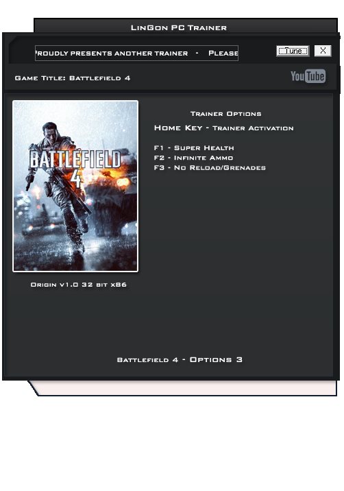 Download Battlefield 4 X64 Origin V1.1 8 Trainer for the game