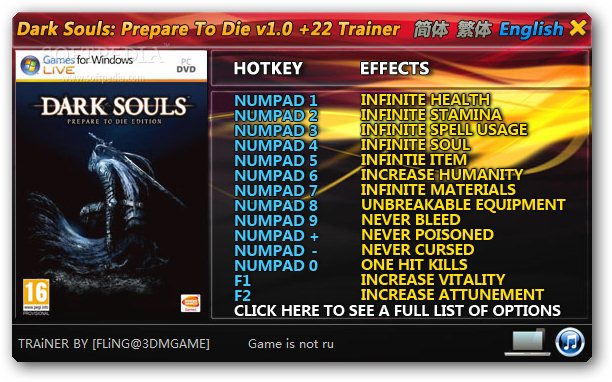 dark souls prepare to die edition trainer