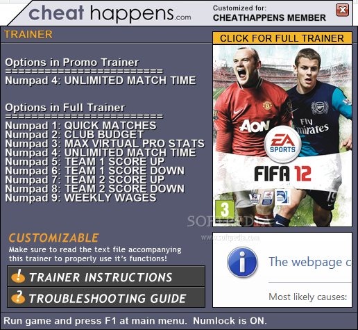 FIFA 12 +1 Trainer Download