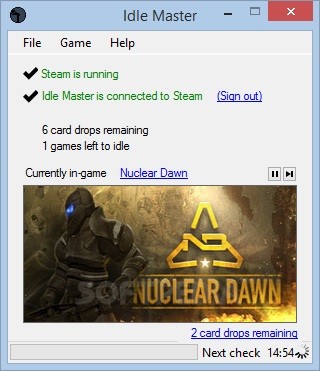 idle master steam application