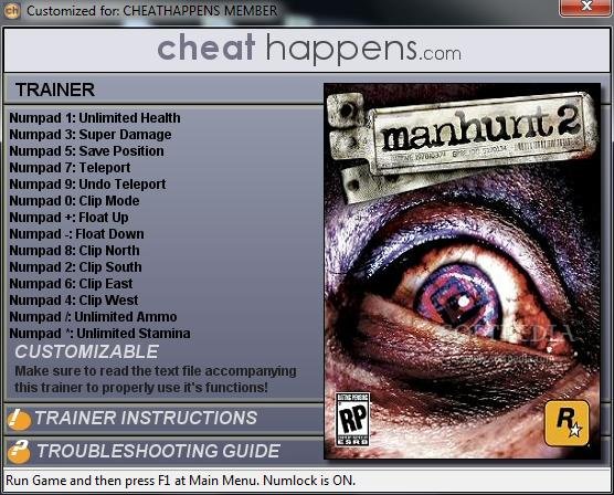 manhunt 2 (ps2 cheats)