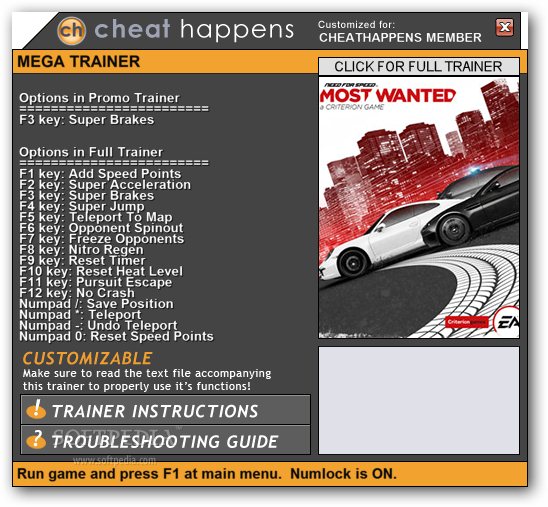need for speed most wanted cheat codes