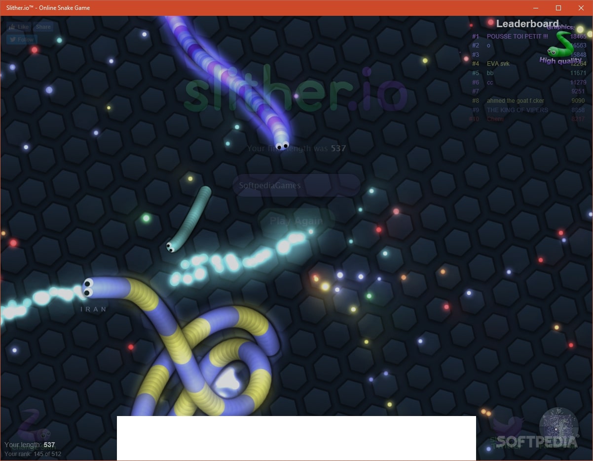 Slither.io for PC Online (Windows 7, 8, 8.1) - Free Download
