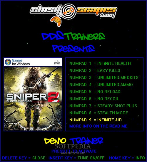 sniper ghost warrior 2 trainer all versions