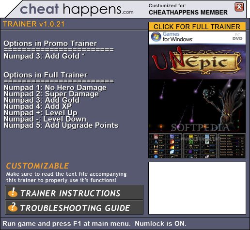 unepic cheat engine table