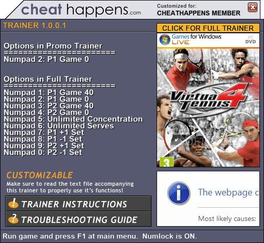 Vervuild ik klaag altijd Virtua Tennis 4 +1 Trainer Download