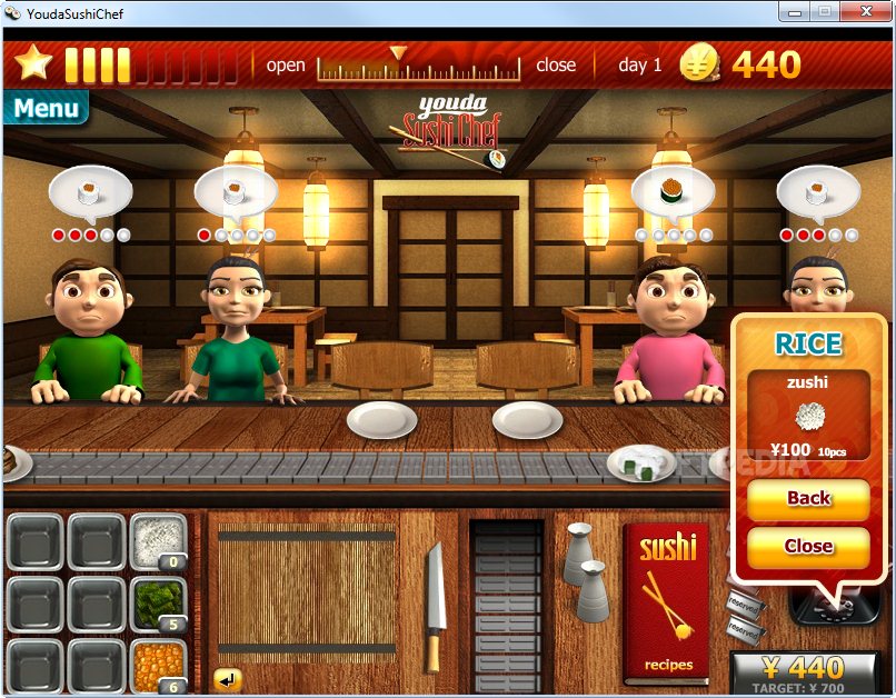 play youda sushi chef free online