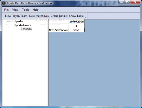 Bowls Results Software screenshot