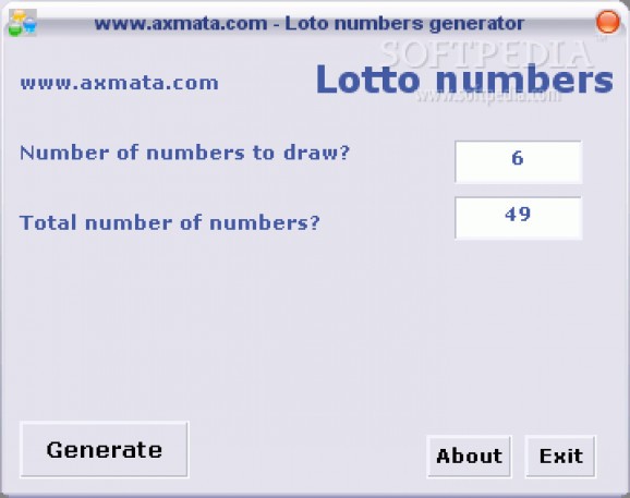 Axmata Lotto Number Generator screenshot