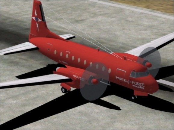 Microsoft Flight Simulator 2004 Addon - Parcel Force Hawker Siddeley HS-748 screenshot