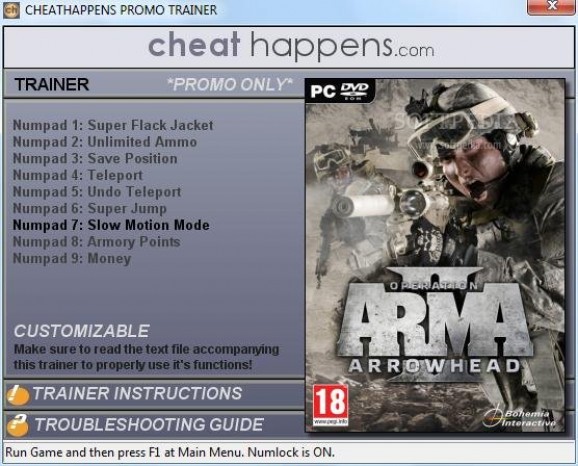 ArmA 2: Operation Arrowhead +1 Trainer screenshot