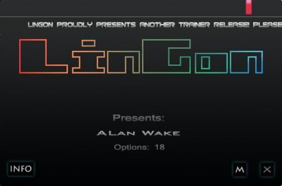 Alan Wake +18 Trainer for 1.05.16.3541 screenshot