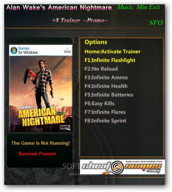 Alan Wake's American Nightmare +1 Trainer screenshot