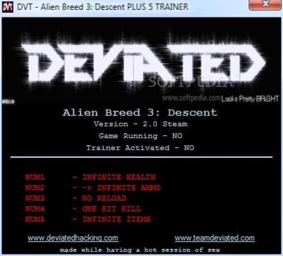 Alien Breed 3: Descent +1 Trainer for 1.0 screenshot