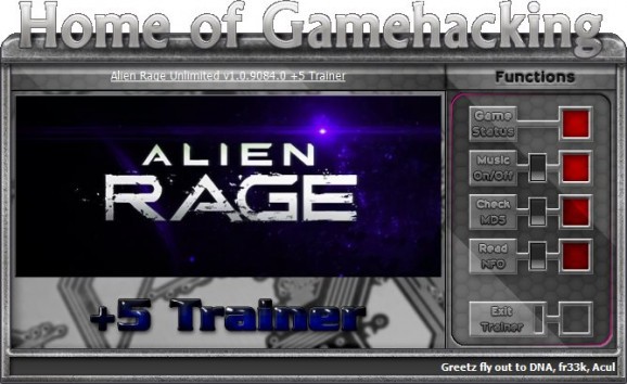 Alien Rage Unlimited +5 Trainer for 1.0.9084.0 screenshot