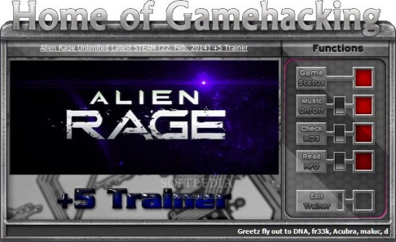 Alien Rage Unlimited +5 Trainer for Steam screenshot