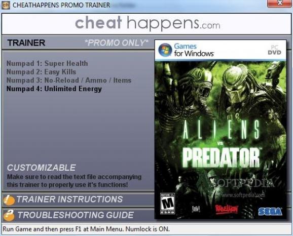 Aliens Vs. Predator +1 Trainer screenshot