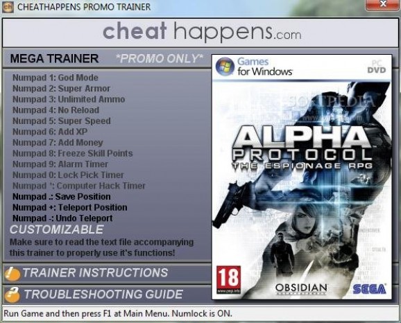 Alpha Protocol +3 Trainer screenshot