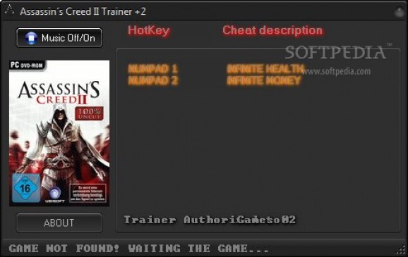 Assassin's Creed 2 +2 Trainer for 1.0 screenshot