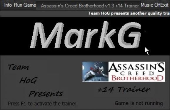 Assassin's Creed: Brotherhood +14 Trainer for 1.3 screenshot