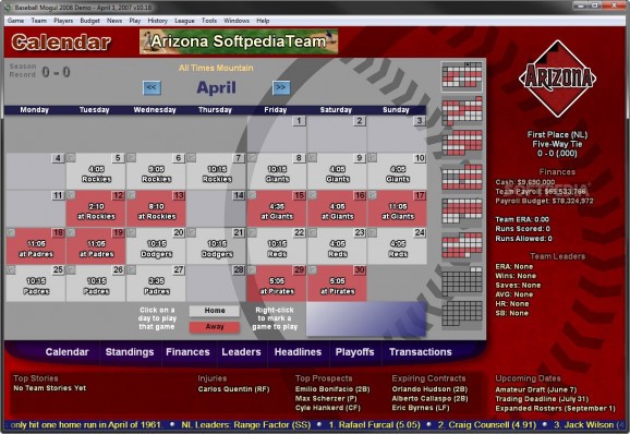 Baseball Mogul 2008 Demo screenshot