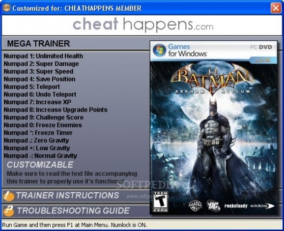 Batman: Arkham Asylum Trainer screenshot