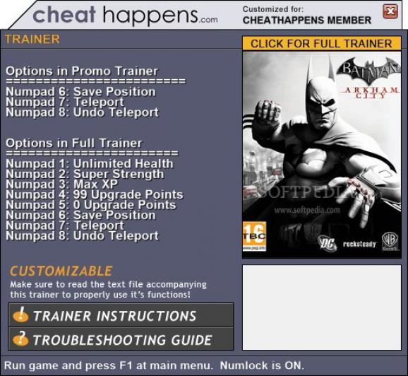 Batman: Arkham City +1 Trainer screenshot