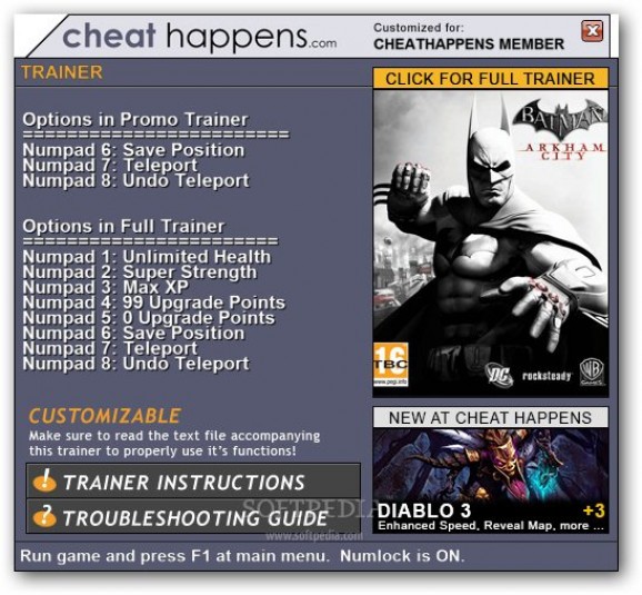 Batman: Arkham City - Game of the Year Edition +3 Trainer screenshot