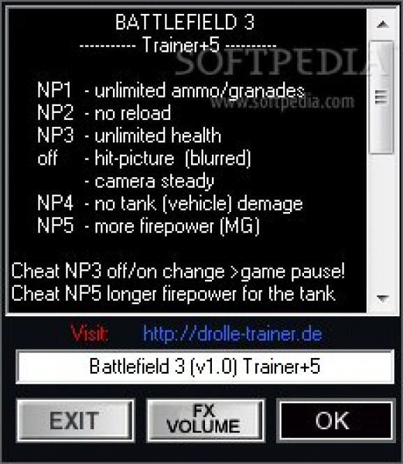 Battlefield 3 +5 Trainer screenshot