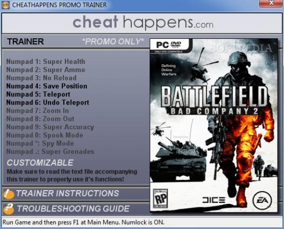 Battlefield: Bad Company 2 +1 Trainer for 1.3 screenshot