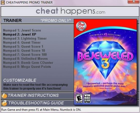 Bejeweled 3 +1 Trainer screenshot