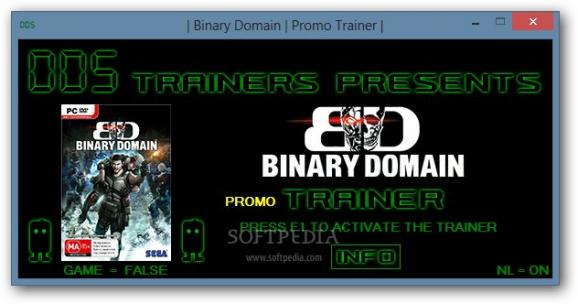 Binary Domain +1 Trainer for 1.0.0.1 Update 2 screenshot