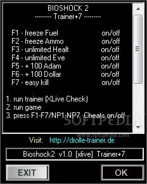 BioShock 2 +7 Trainer for 1.0 screenshot