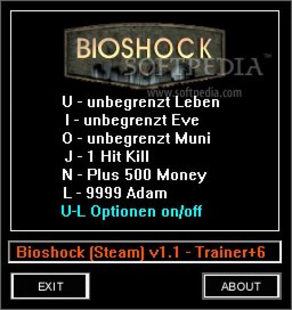 BioShock +6 Trainer for 1.1 screenshot