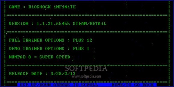 BioShock Infinite +1 Trainer for 1.1.21.65455 screenshot