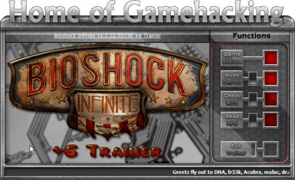 BioShock Infinite +6 Trainer for 1.1.22.55730 screenshot