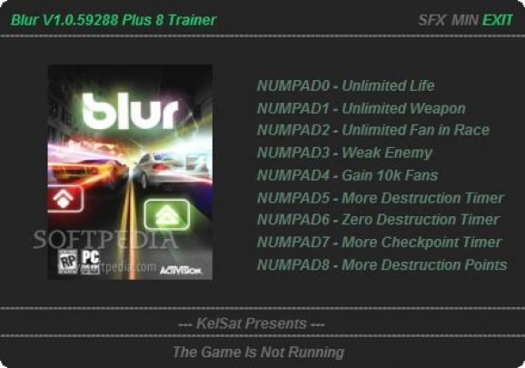 Blur +8 Trainer for 1.0 screenshot
