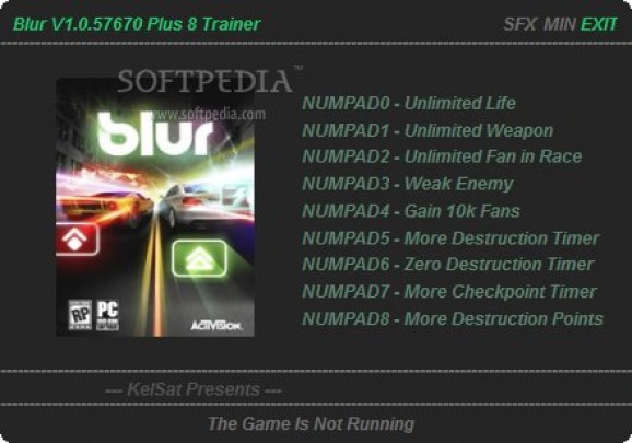 Blur +8 Trainer for 1.2 screenshot