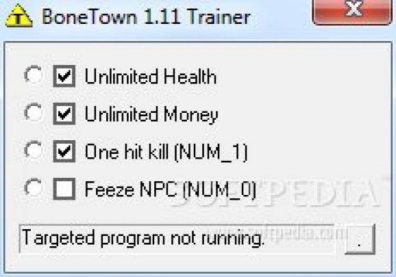 BoneTown +4 Trainer, for 1.1.1 screenshot
