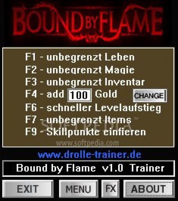 Bound by Flame +7 Trainer for 1.0 screenshot
