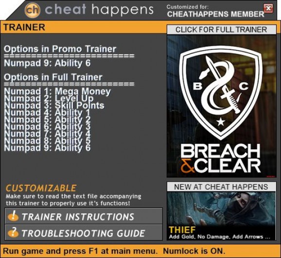 Breach and Clear +1 Trainer screenshot