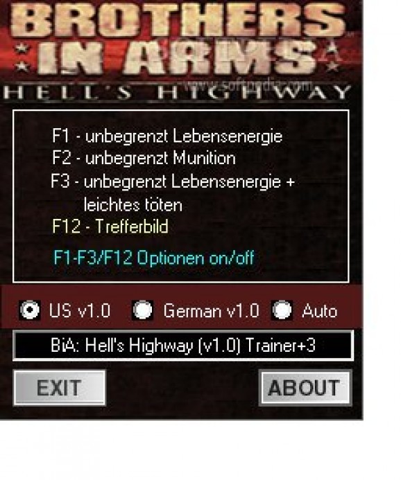Brothers in Arms Hell's Highway +3 Trainer screenshot
