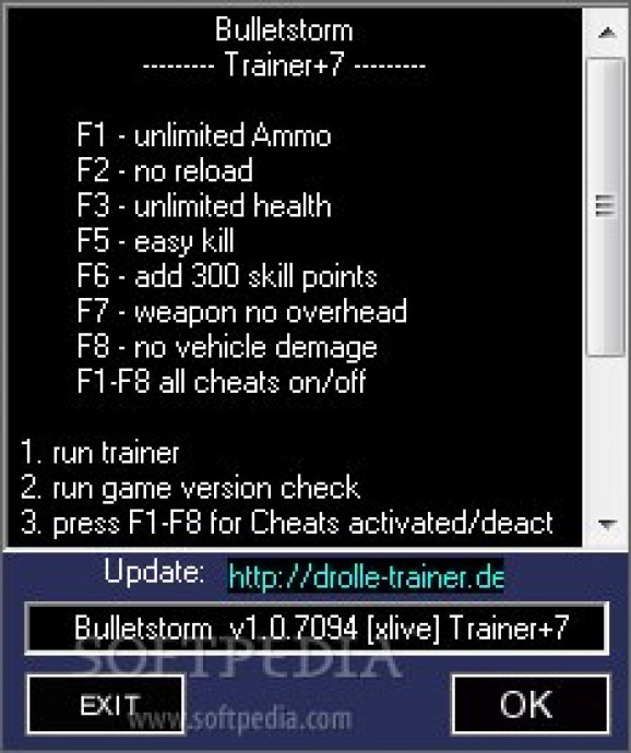 Bulletstorm +7 Trainer screenshot