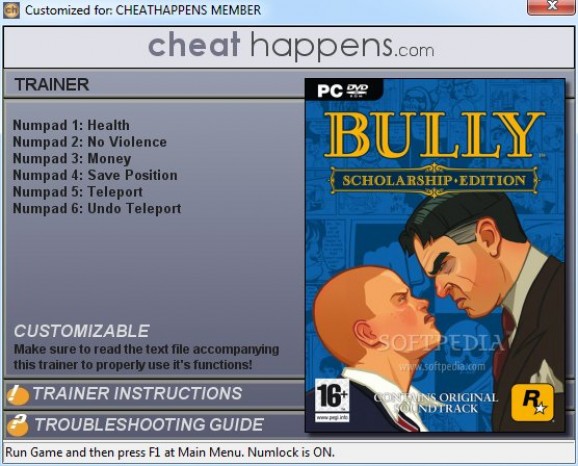Bully Scholarship Edition +5 Trainer screenshot
