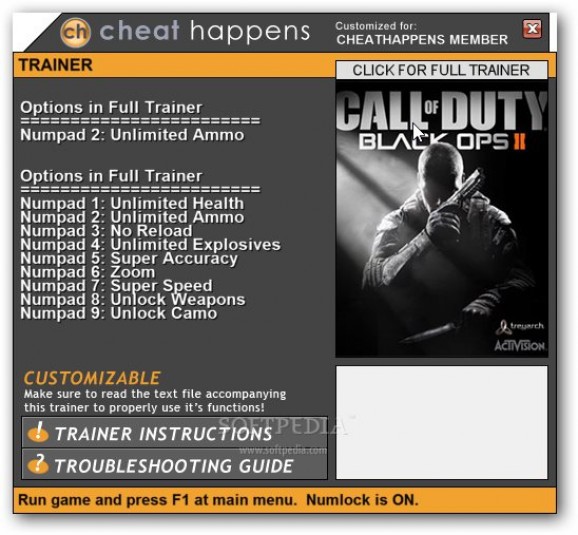 Call of Duty: Black Ops 2 +1 Trainer screenshot