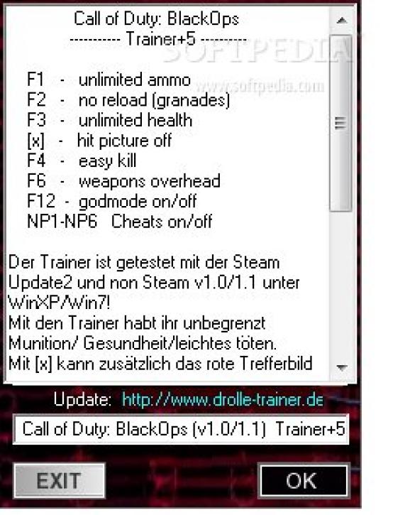 Call of Duty: Black Ops +5 Trainer screenshot