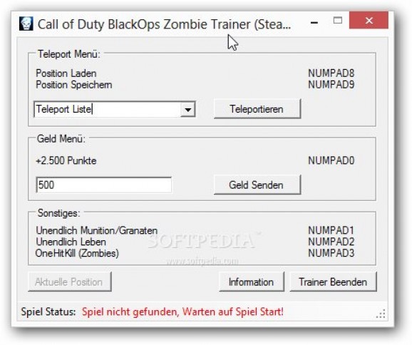 Call of Duty: Black Ops Zombie Mode +5 Trainer screenshot