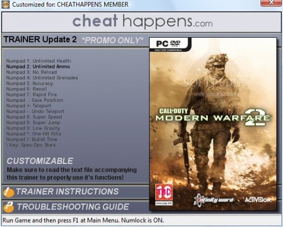 Call of Duty: Modern Warfare 2 +1 Trainer for 1.04 screenshot
