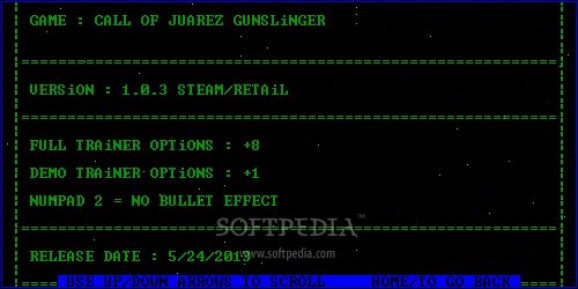 Call of Juarez: Gunslinger +1 Trainer for 1.0.3 screenshot